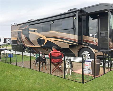 Jun 3, 2023 · Top 12 Portable Dog Fence for RV Reviews. 1. YAHEETECH Heavy-Duty Pet Playpen. I found the design of this dog fence for camping to be ideal for both indoor and outdoor use. I purchased the 16-panel variant, but it is also available in smaller and larger sizes. 